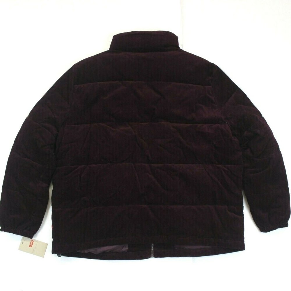 Levi's Corduroy Bubble Puffer Jacket Burgundy XXL - Picture 3 of 3